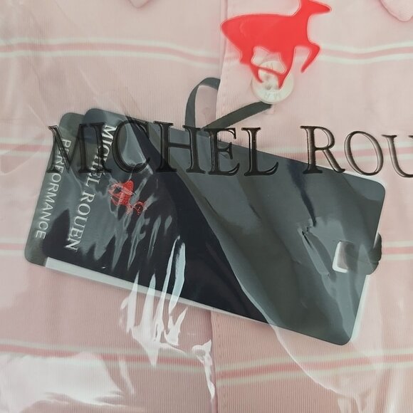 Michel Rouen Performance fit Golf Polo Shirt Stripe Men’s XL Short Sleeve - Picture 2 of 5